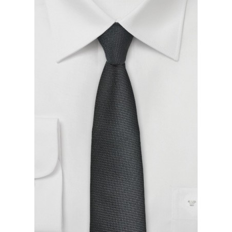 Matte Black Skinny Tie