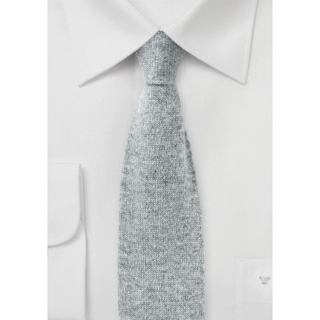 Cashmere Knit Tie in Gray