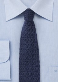 Coarse Knit Tie in Cashmere - Navy