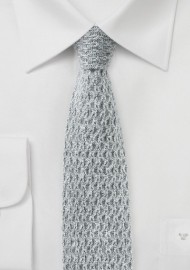 Coarse Knitted Cashmere Tie in Gray