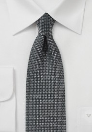Black Woven Silk Tie