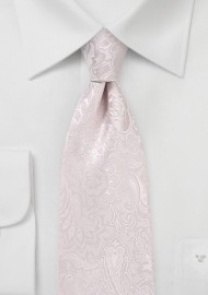 Soft Blush Paisley Tie in Long Length
