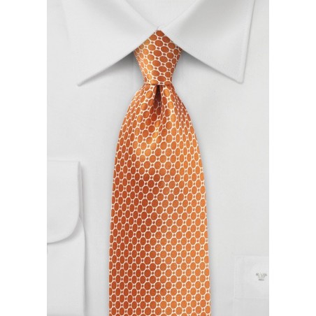 Ochre Orange Satin Silk Tie