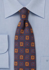 Vintage Medallion Print Wool Tie