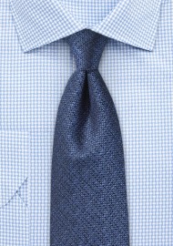 Metallic Blue Textured Silk Tie
