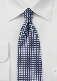 Designer Foulard Print Tie in Blue