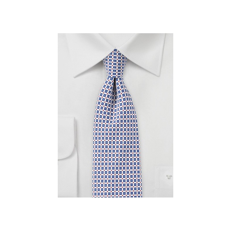 Modern Foulard Print Tie in Light Blue
