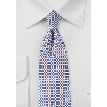 Modern Foulard Print Tie in Light Blue