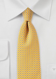 Canary Yellow Foulard Print Tie