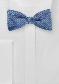 Graphic Print Bow Tie in Blue Ink