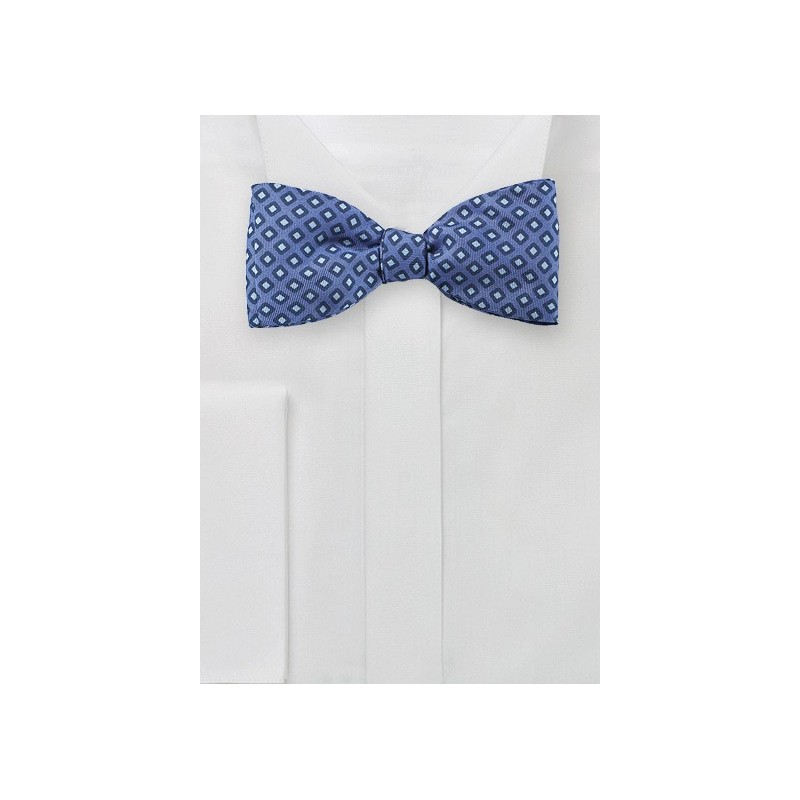 Geo Check Bow Tie in Blue