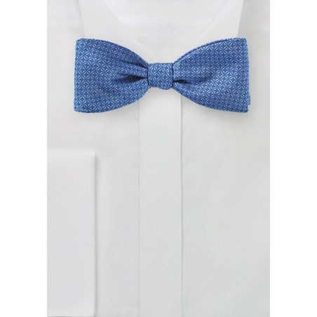 Trendy Checkered Bow Tie in Ink Blue