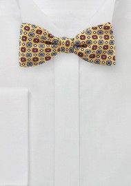 Geo Print Bow Tie in yellow, Blue, and Red