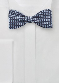Mini Graphic Print Bow Tie in Blue