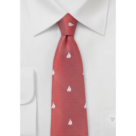 Nautical Skinny Tie in Red