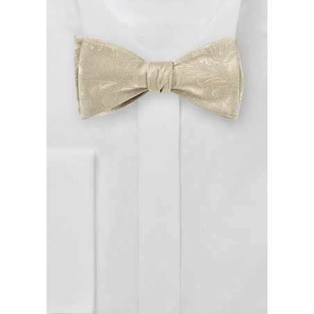Golden Champagne Silk Bow Tie