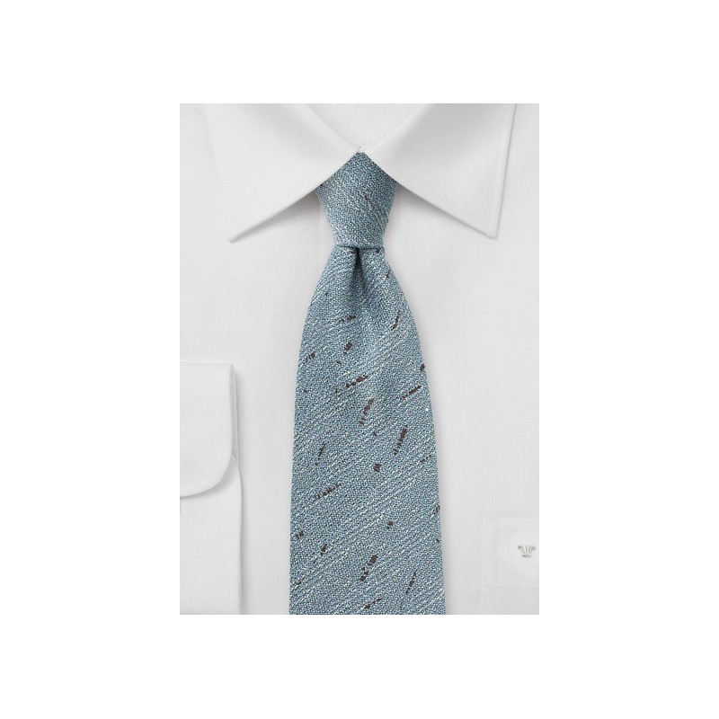 Light Blue Herringbone Wool Tie
