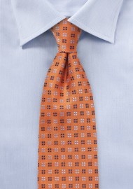Textured Silk Tie in Amberglow Orange