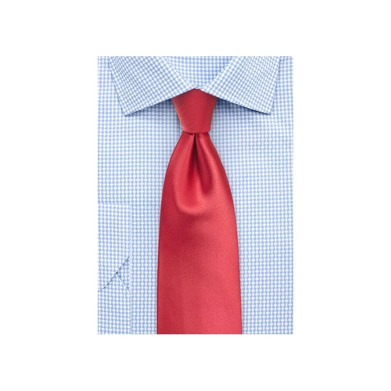 Coral Red Tie in Extra Long Length