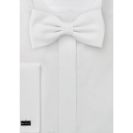 Solid White Kids Bow Tie