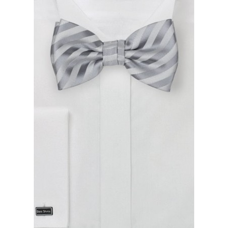 Silver Striped Bow Tie