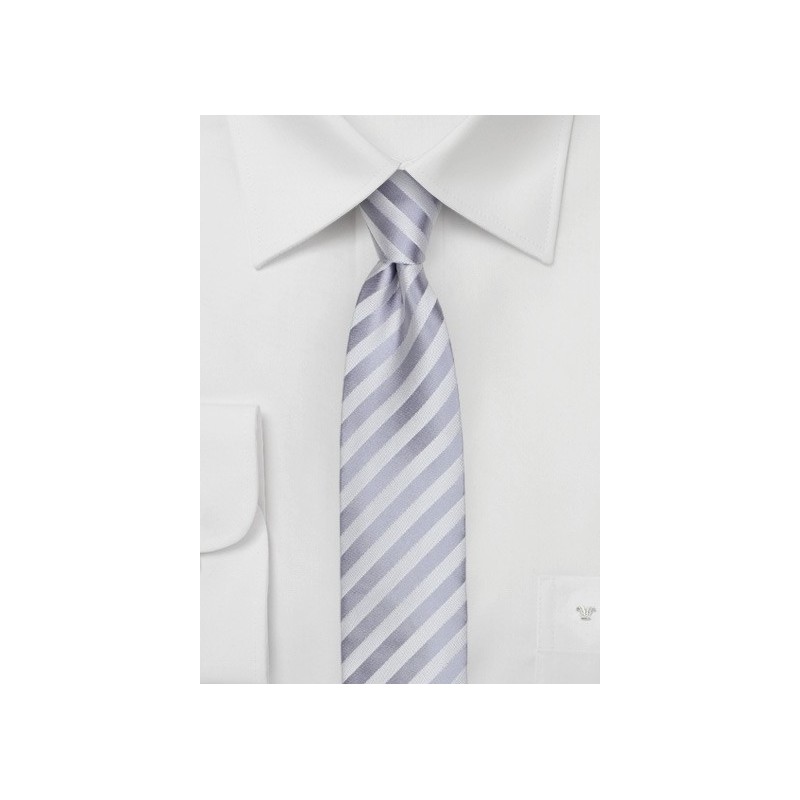 Silver Stripe Skinny Tie