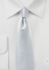 Pin Dot Silk Tie in Platinum Silver