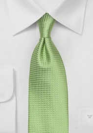 Lime Green Mens Tie with Micro Check