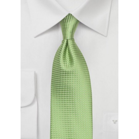 Lime Green Mens Tie with Micro Check