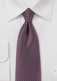Stripe Tie in Mauve, Burgundy, and Black