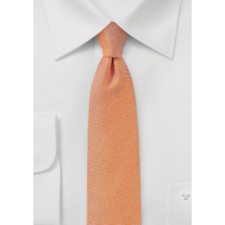 Solid Linen Tie in Nectarine
