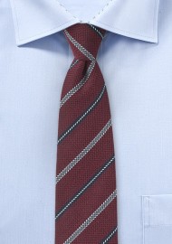 Striped Autumn Tie in Oxblood