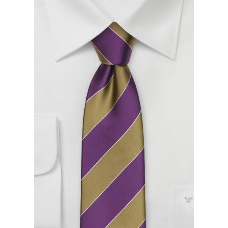 Purple and Gold Striped Tie for SMU