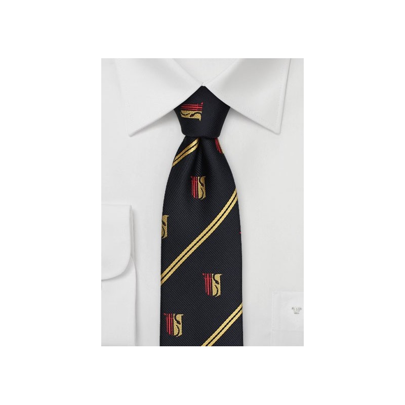 Black and Gold Striped Tie for Theta Chi