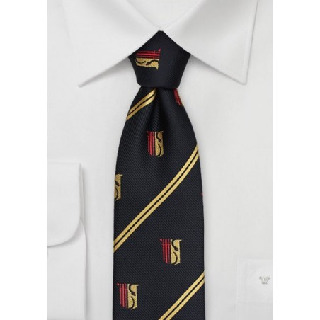 Black and Gold Striped Tie for Theta Chi