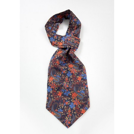 Designer Floral Paisley Ascot Tie