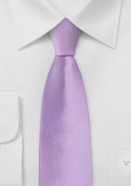 Skinny Silk Tie in Light Lavender