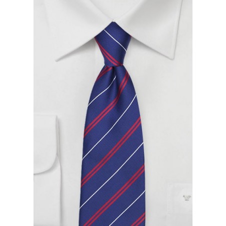 Elegant Repp Stripe Tie in Patriots Blue
