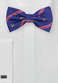 Bow Tie with Embroidered Bald Eagles