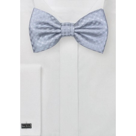 Elegant Silver Micro Check Bow Tie