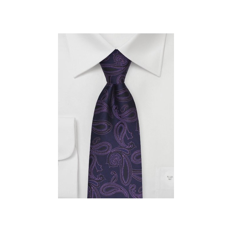 Eggplant Purple Paisley Tie
