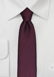 Textured Skinny Tie in Wine Red