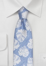 Linen Summer Tie in Ice Blue