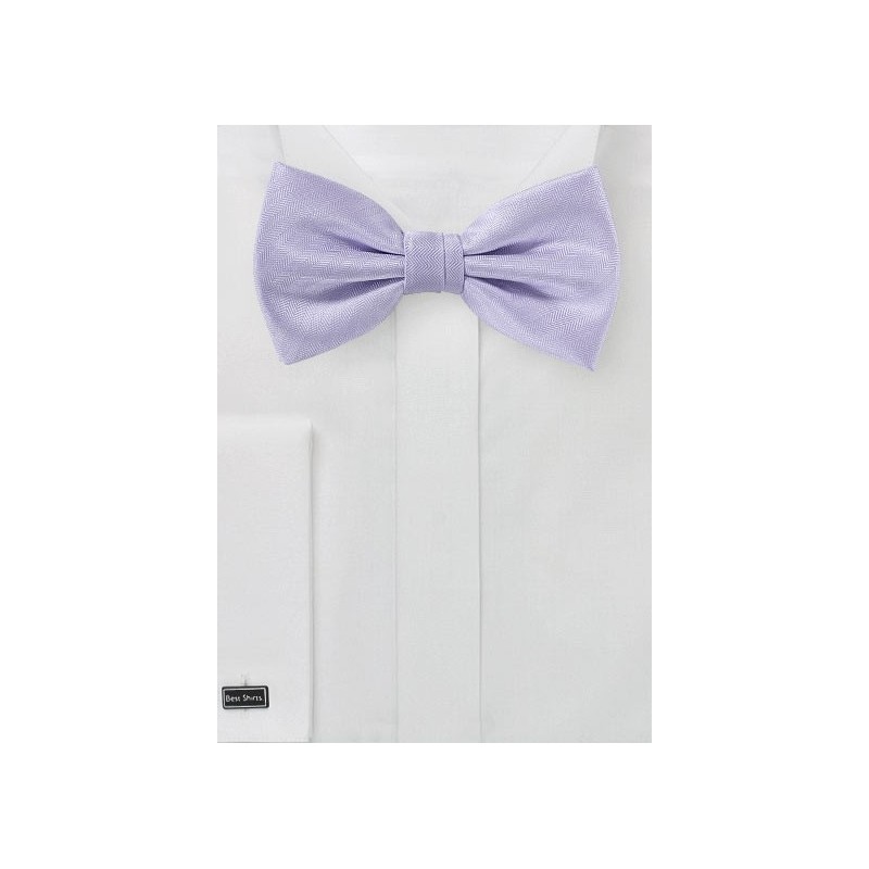 Light Lavender Herringbone Bow Tie
