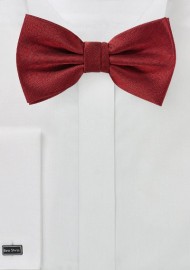 Cherry Red Herringbone Bow Tie
