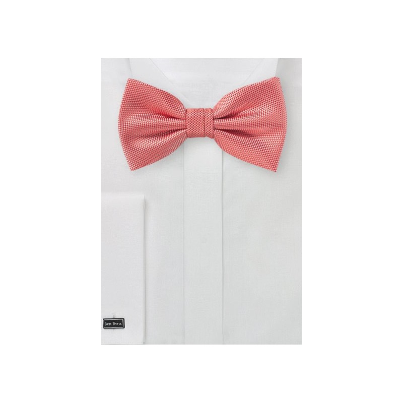 Matte Woven Bow Tie in Coral