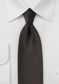 Matte Woven Tie in Dark Brown