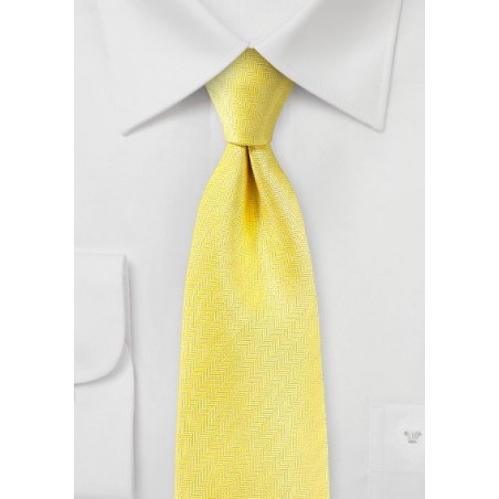 Herringbone Texture Tie in Sun Yellow
