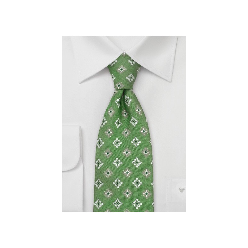 Kelly-Green Floral Tie by Chavalier