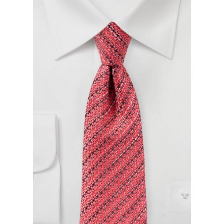 Deep Sea Coral Tie in Textured Finish